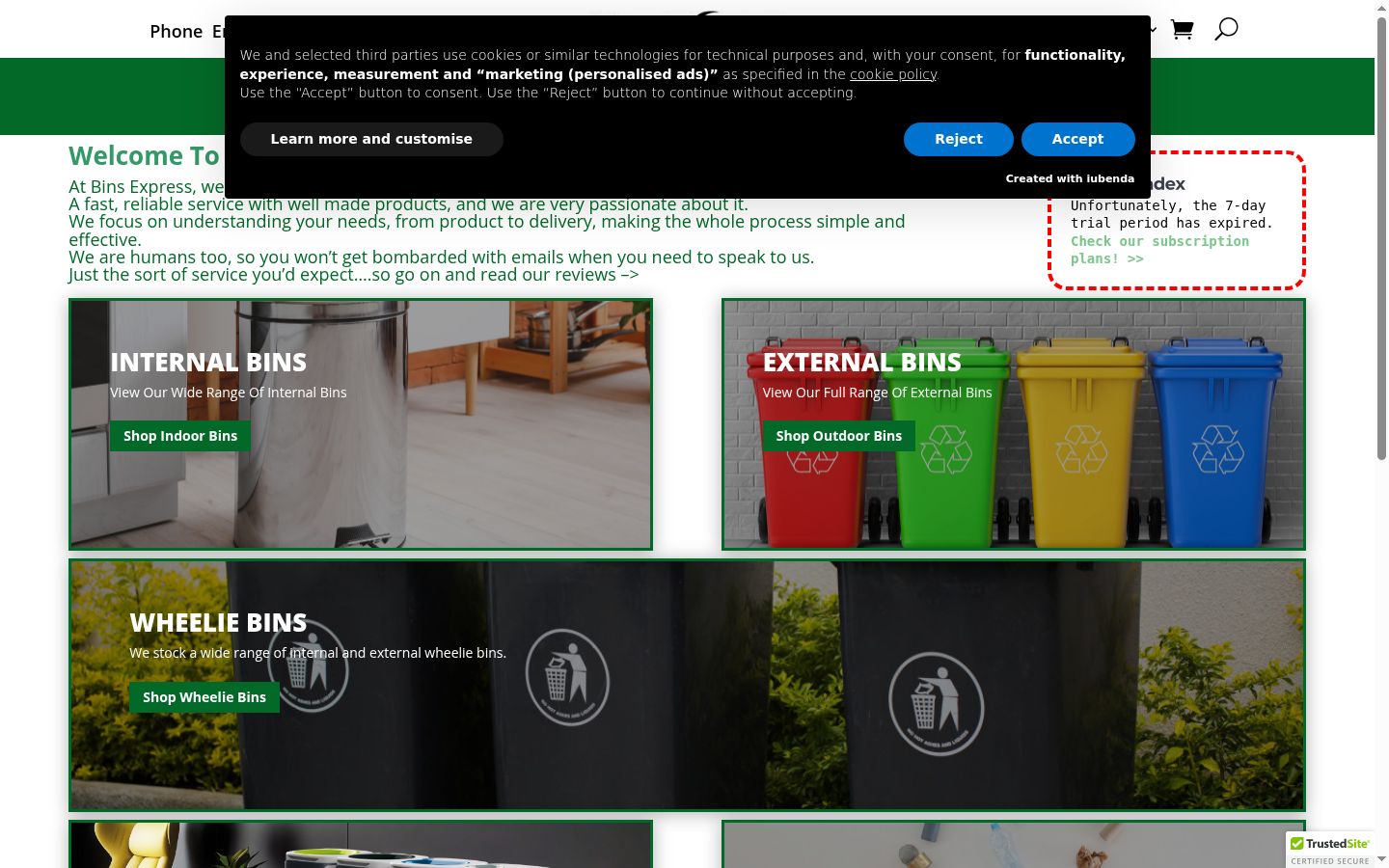 Sutikimo reklamjuostės, rodytos prieš bet kokią sąveiką, ekrano kopija