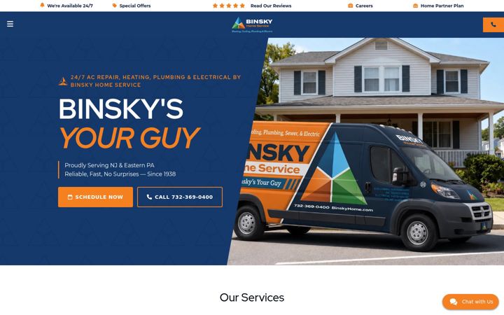 Screenshot of binskyhome.com