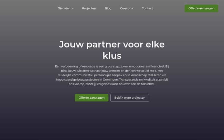 Posnetek zaslona bint-bouw.eu