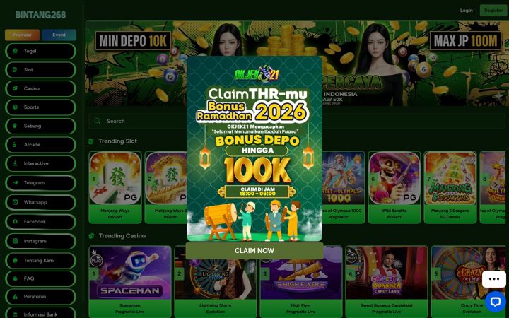 Screenshot of bintang268slot.org
