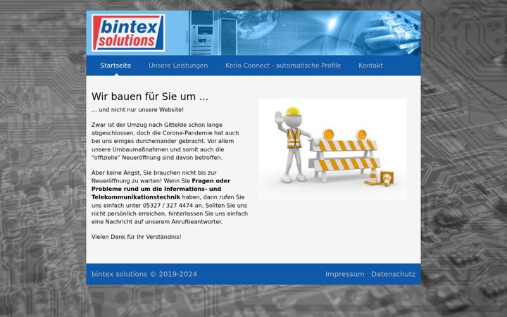 Screenshot of bintex.de
