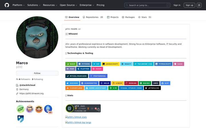 Screenshot of binware.dev