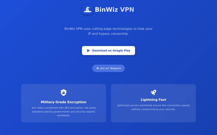 Screenshot of binwizteam.com