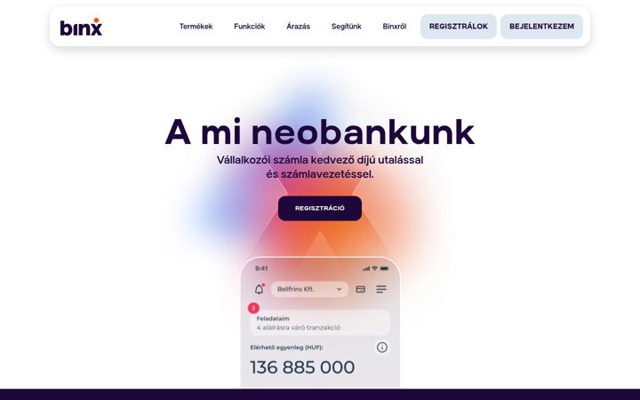 Screenshot of binx.hu