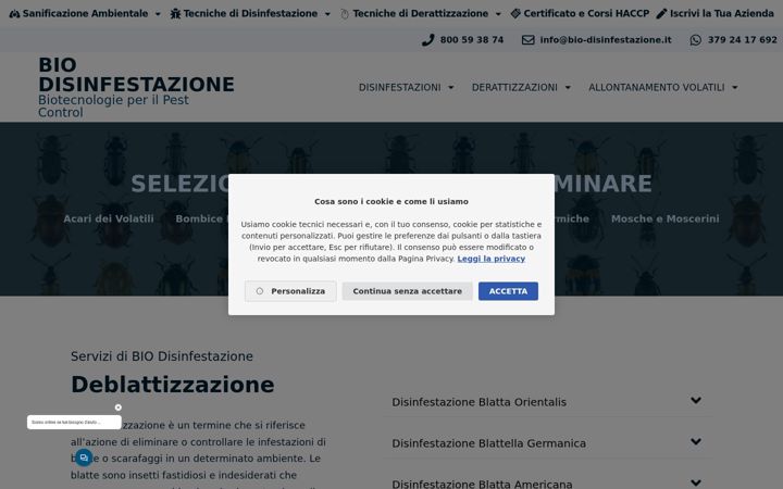 Screenshot of bio-disinfestazione.it