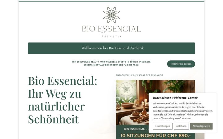 Screenshot stránky bio-essencial.ch