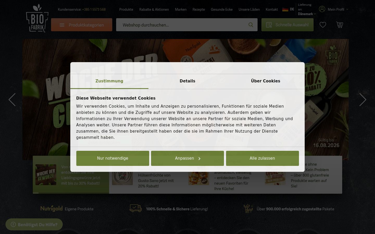 Screenshot of the consent banner shown before any interaction