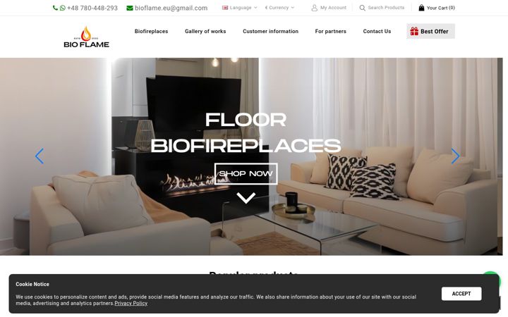 Posnetek zaslona bio-flame.eu