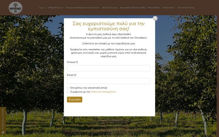 Screenshot of bio-karidi.gr