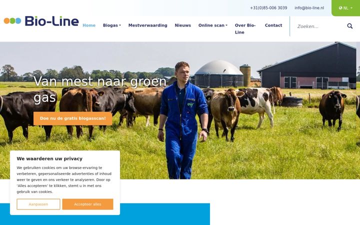 Captură de ecran a bio-line.nl