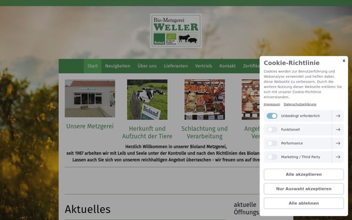 Screenshot of bio-metzgerei-weller.de