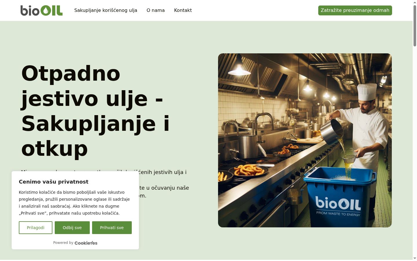 Screenshot del banner di consenso mostrato prima di qualsiasi interazione