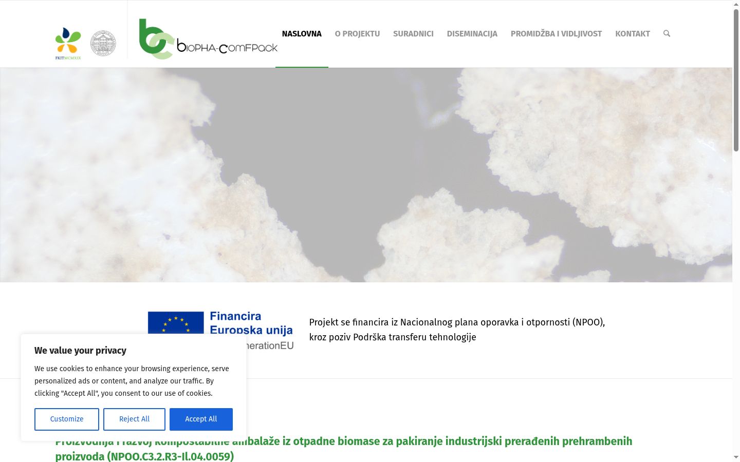 Captura de ecrã do banner de consentimento apresentado antes de qualquer interação