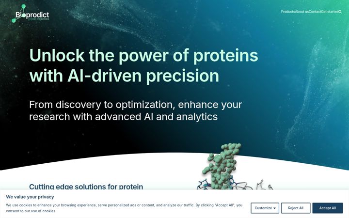 Screenshot of bio-prodict.com