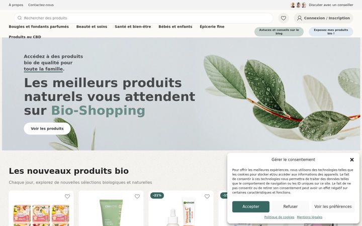 Screenshot of bio-shopping.fr