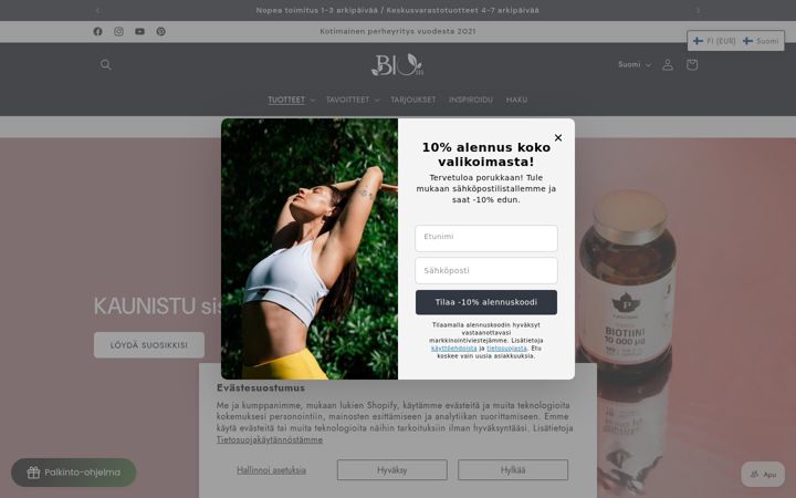 Screenshot of bio365.fi
