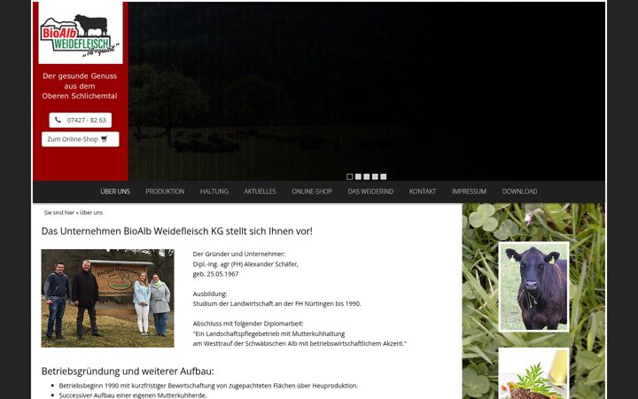 Screenshot of bioalb-weidefleisch.de