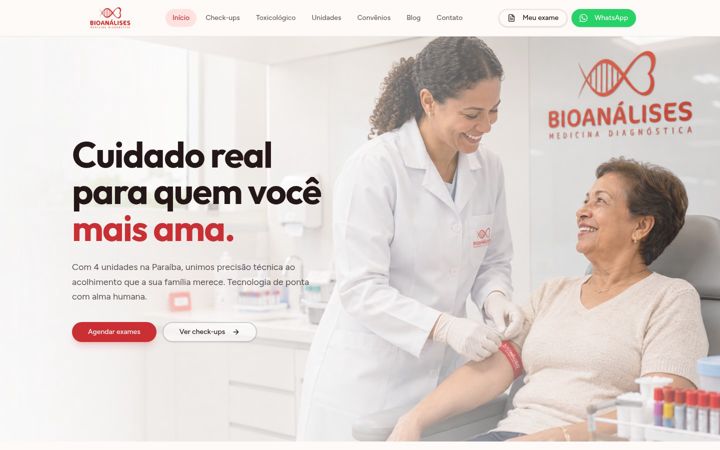Screenshot of bioanalisesdiagnostica.com.br