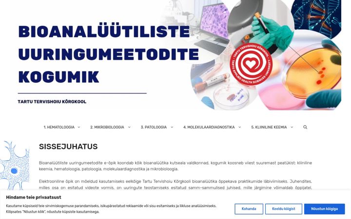 Screenshot of bioanalyytikaopik.ee