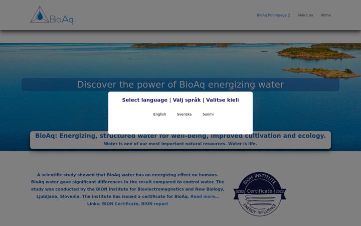 Screenshot of bioaq.com