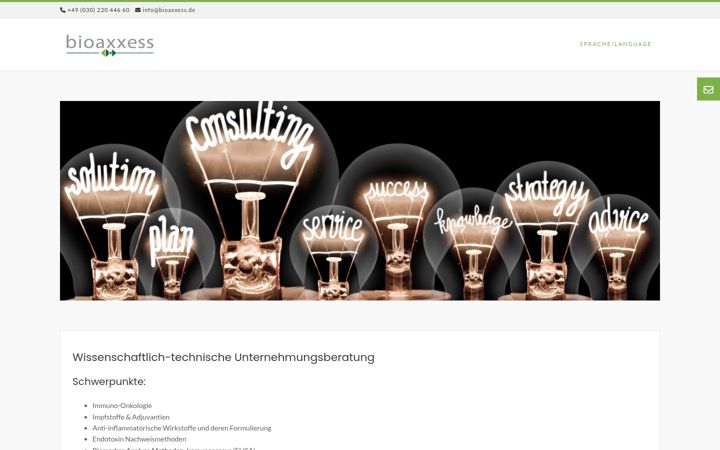 Screenshot of bioaxxess.de