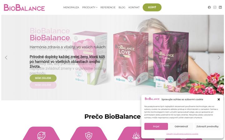 Snímek obrazovky biobalance.sk