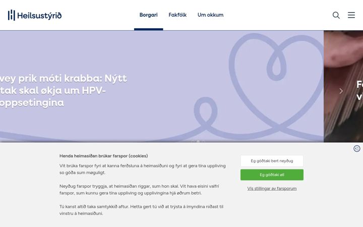 Screenshot of biobank.fo