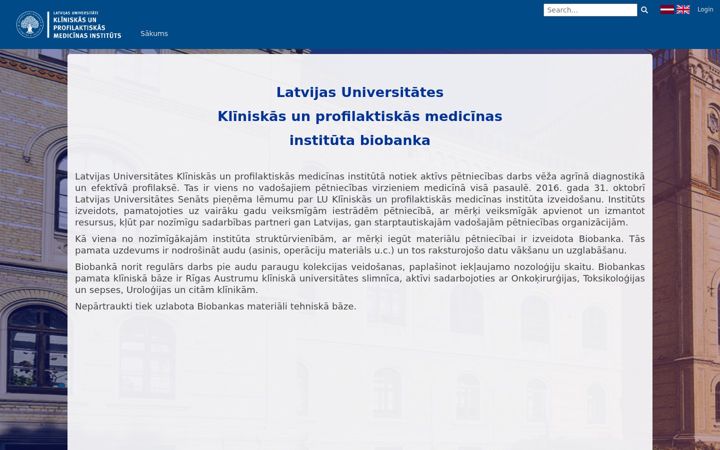 Screenshot of biobanka.lv