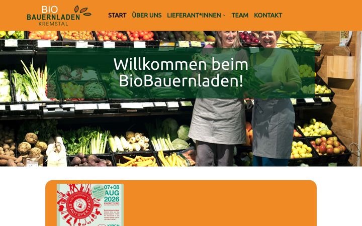 Screenshot of biobauernladen-kremstal.at