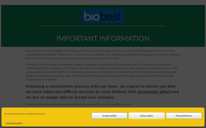 Screenshot van biobest.co.uk