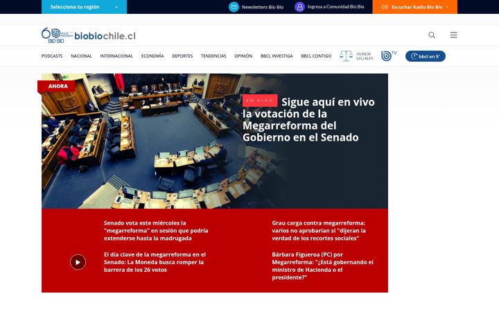 Kuvakaappaus sivustosta biobiochile.cl