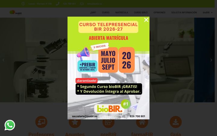 Screenshot of biobir.es