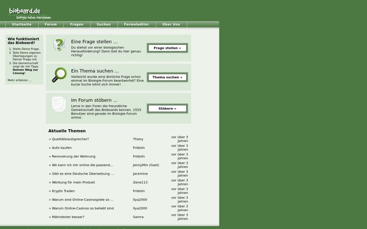 Screenshot of bioboard.de