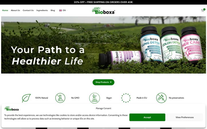 Screenshot of bioboxa.com