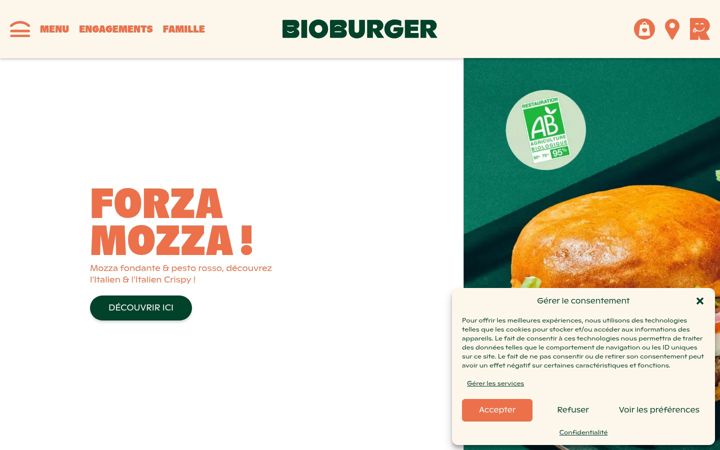 Screenshot of bioburger.fr
