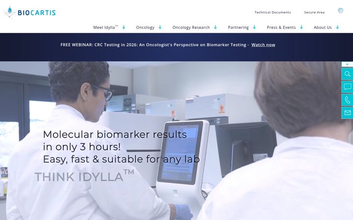 Screenshot of biocartis.com