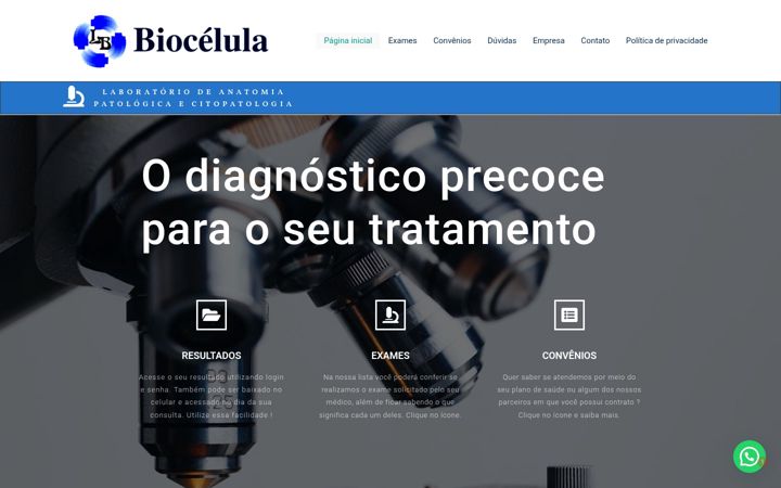 Screenshot of biocelulalaboratorio.com.br