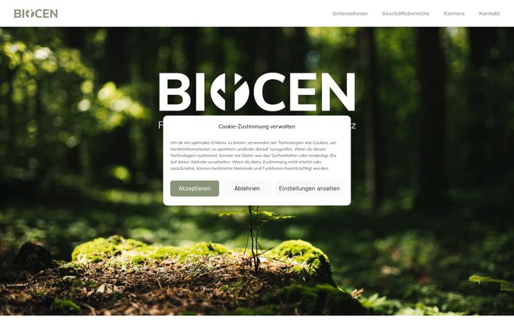 Snímek obrazovky biocenholding.de