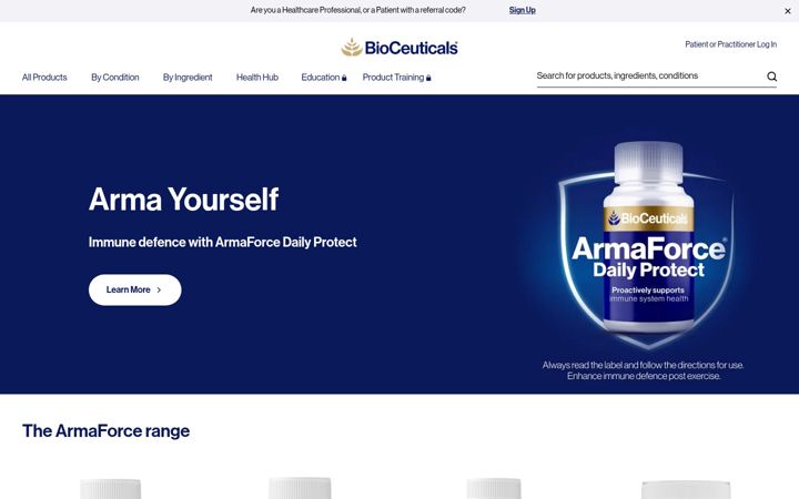 Snímek obrazovky bioceuticals.com.au