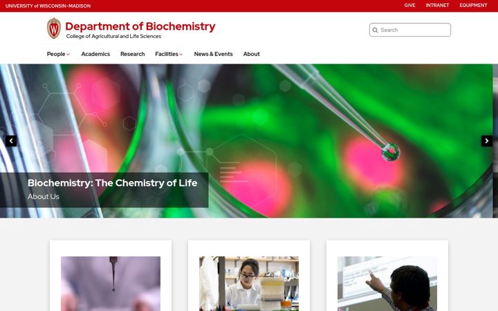 Screenshot ta' biochem.wisc.edu