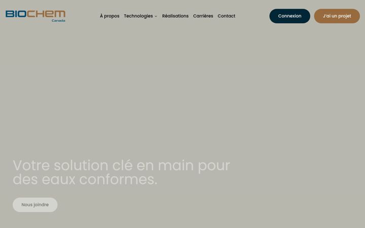 Captură de ecran a biochemcanada.ca