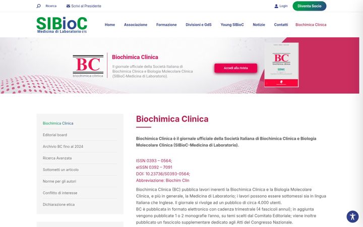Screenshot of biochimicaclinica.it