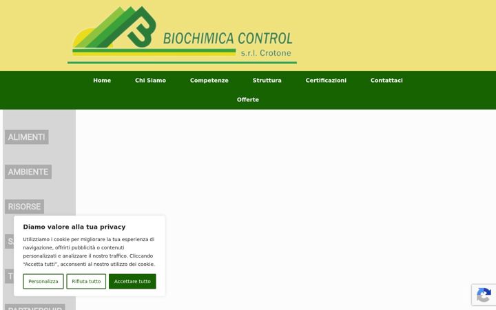 Screenshot of biochimicacontrol.it