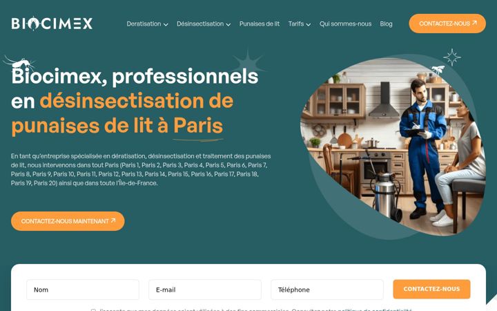 Screenshot of biocimex.fr