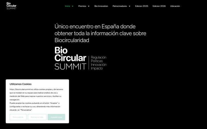 Captură de ecran a biocircularsummit.es