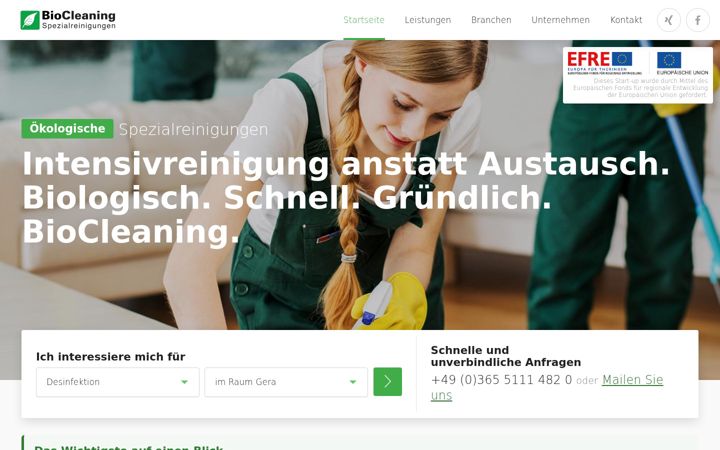 Snímek obrazovky biocleaning.de