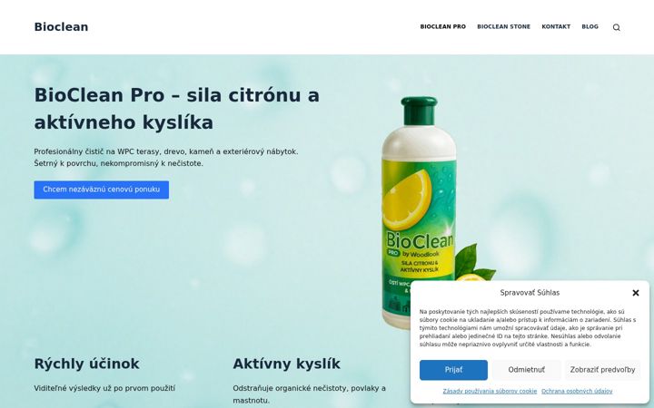 Snímek obrazovky biocleanpro.eu