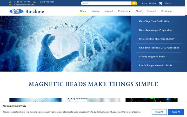 Posnetek zaslona bioclone.net