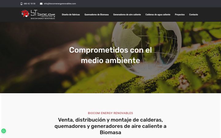 Snímek obrazovky biocomenergyrenovables.com