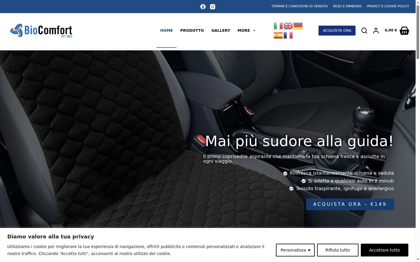 Snimka zaslona bannera za privolu prikazanog prije bilo kakve interakcije
